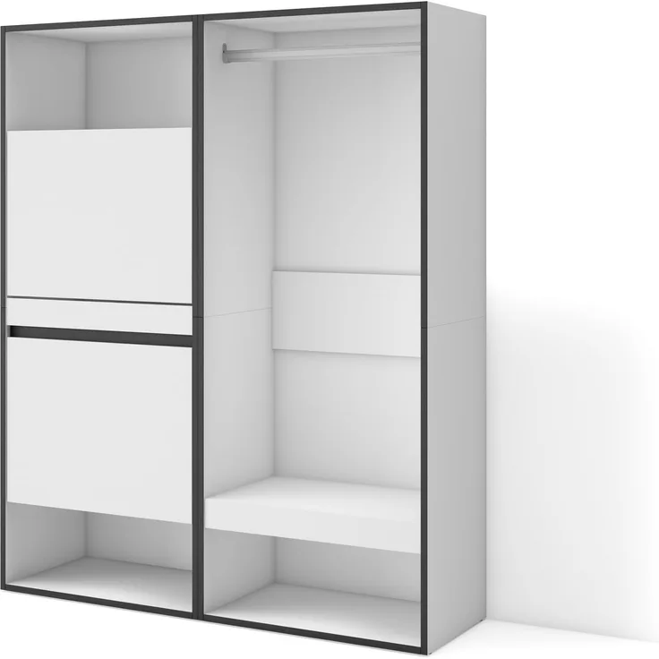 Skraut Home | Schuhregal, Schuhschrank | Schuhaufbewahrung | 120 x 145 x 35 cm | Für Schlafzimmer, Zimmer | Offener Kleiderschrank | Moderner Stil | Weiß