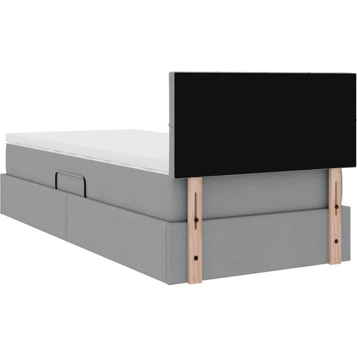 vidaXL LED-Speicherbett mit Matratze Hellgrau 100 x 200 cm Stoff 3371124 – Bild 12