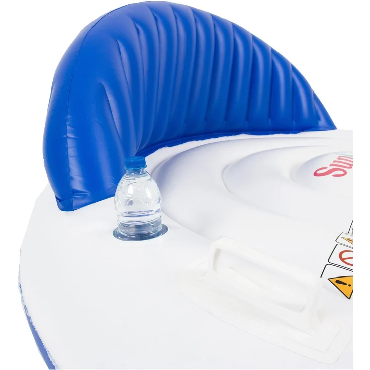 SunClub Wasserliege 1 Person 207 x 105 x 71 cm mit Rückenlehne, 2 Getränkehaltern und Verbindungsclip – Bild 2