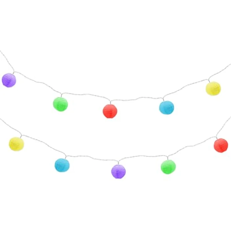 Spetebo Solar Lichterkette mit 10 bunten Garten Lampions, 2,7 m Außen Partybeleuchtung, warm weiß – Bild 5