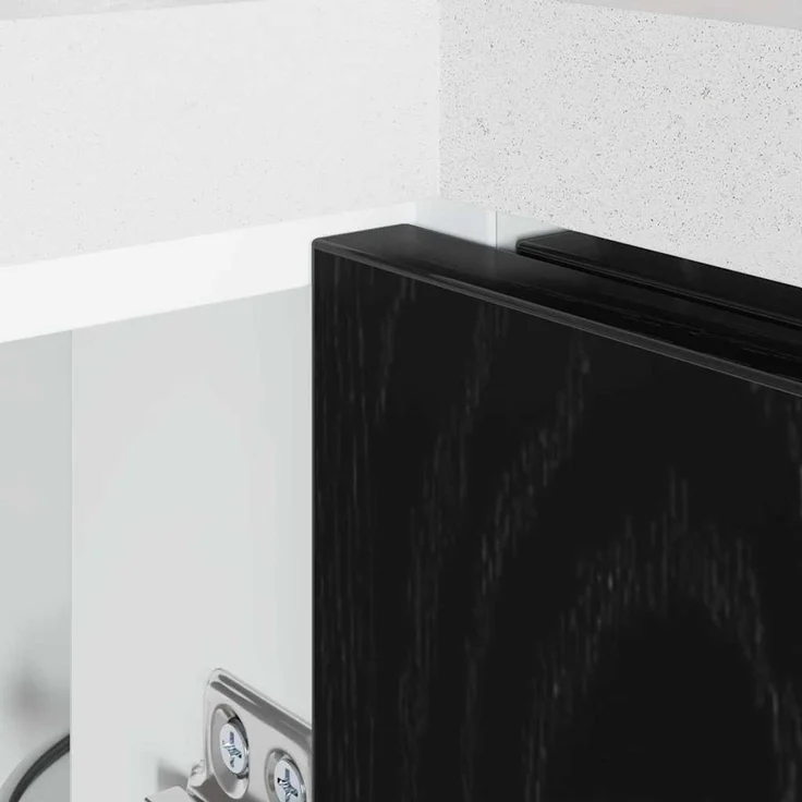 vidaXL Küchen-Eck-Basisschrank Schwarz Eichen-Optik 86 x 46 x 81,5 cm 876721 – Bild 4