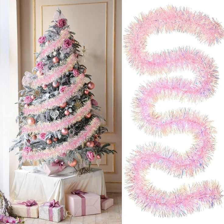 4 m Weihnachtsdekoration, Baumform, hängend, Gold, Innen & Außen, 2m pro Teil – Bild 1