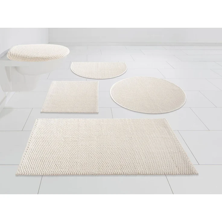 OTTO home Badematte Dalia, Badvorleger, Badezimmer Teppich, Höhe 4 mm, fußbodenheizungsgeeignet, strapazierfähig, Baumwolle, rechteckig, Baumwolle, Badteppich, Badematten auch als 2-teiliges Set erhältlich – Bild 5