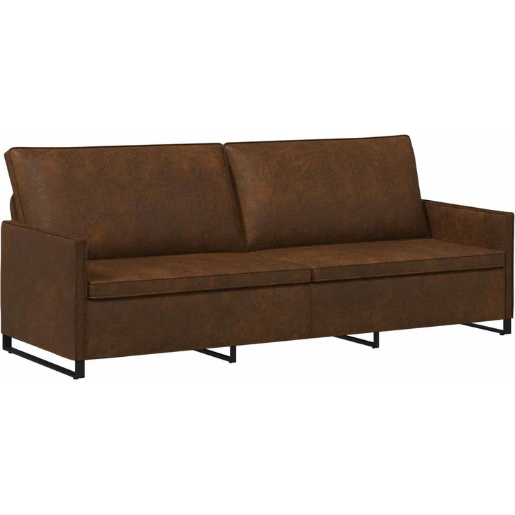 vidaXL 3-Sitzer Sofa Braun 220 x 81 x 82 cm Kunstwildleder 42041003 – Bild 1