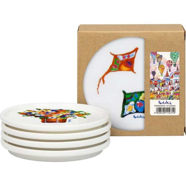 KÖNITZ 1159592996 4er Set Untersetzer im Geschenkkarton - Portchie – Bild 1
