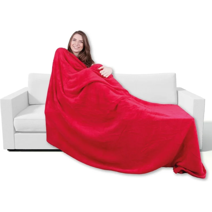 Kuscheldecke supersofte Tagesdecke vielseitig verwendbare Microfaser-Decke, flauschig und anschmiegsam in vielen verschiedenen modischen Farben erhältlich (rot - salsa / 220x240 cm) – Bild 1
