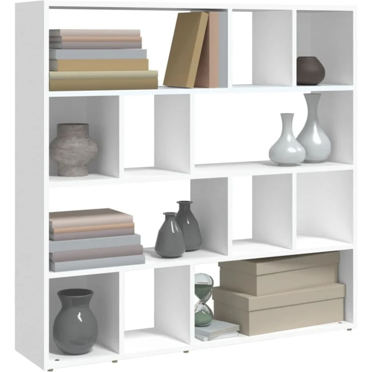 vidaXL Bücherregal/Raumteiler Weiß 105x24x102 cm 823245 – Bild 5