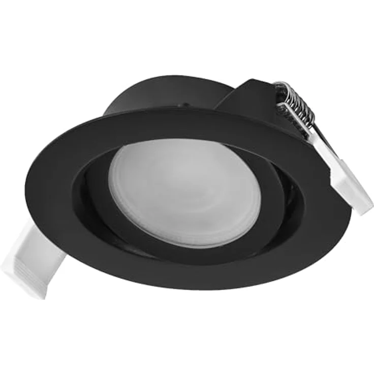 Osram Spot Set LED Einbaustrahler, 4,9W, 190lm, 2700K, Ø90mm Deckenspot, 120°, Schwarz, schwenkbar, 3er-Set – Bild 3