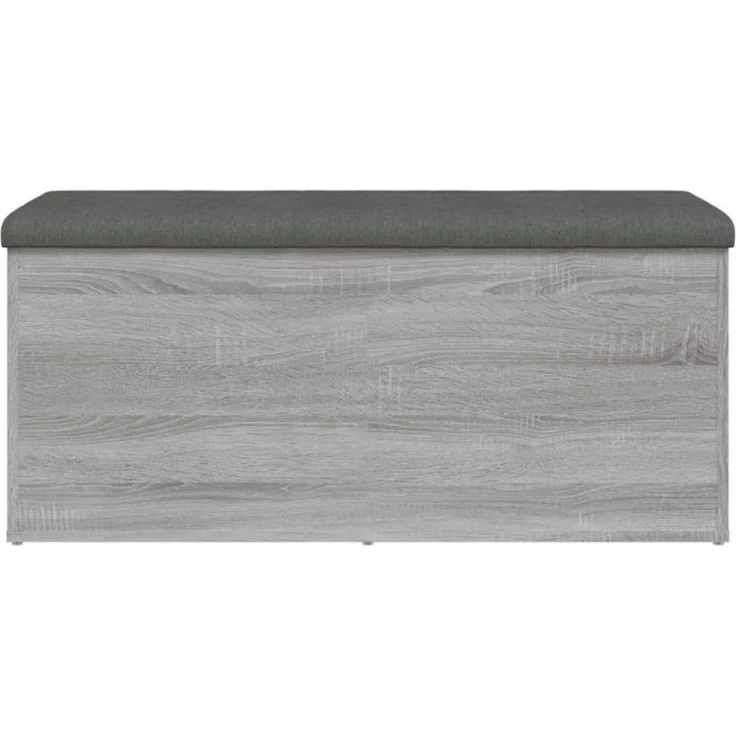 Sitzbank mit Stauraum, Holzwerkstoff, Grau Sonoma, 102 x 42 x 45 cm – Bild 5