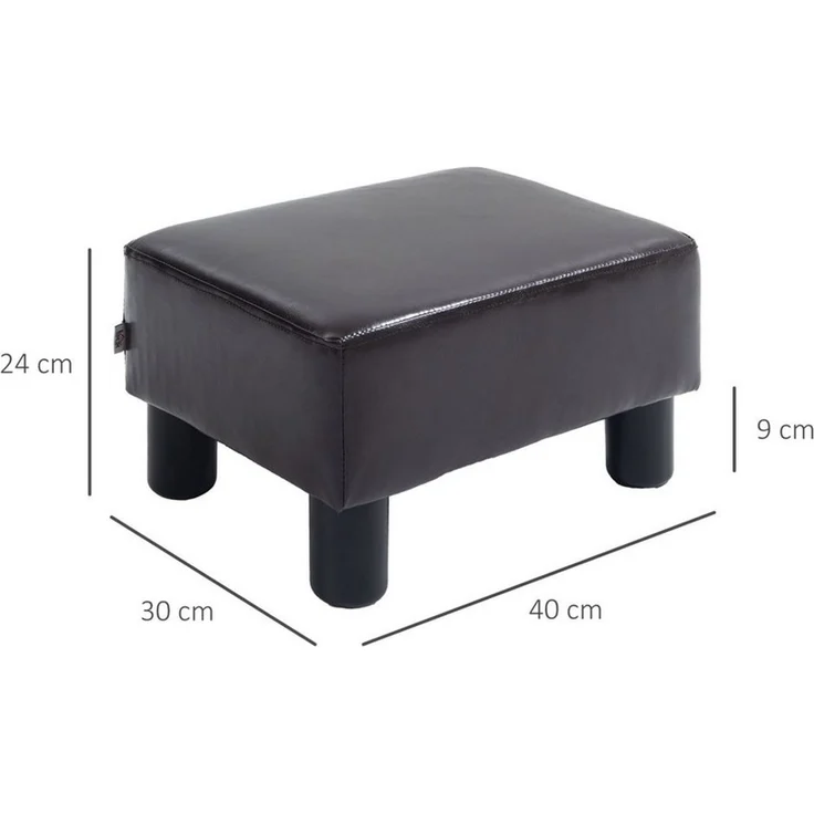 HOMCOM Fußhocker Beinstütze Sitzhocker Eingangbank (Bank Sitzbank, 1 St, Rückenfreier Hocke), Schwarz 40 x 30 x 24 cm – Bild 3