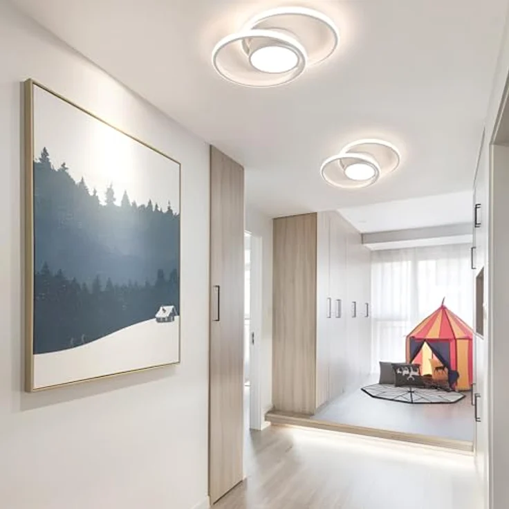 Comely LED-Deckenleuchte, 42 W, 4350 lm, moderne Deckenleuchte, Schlafzimmer, natürliches Licht, 4500 K, LED-Kronleuchter, modern, weiß, für Wohnzimmer, Küche, Bad, Flur – Bild 8