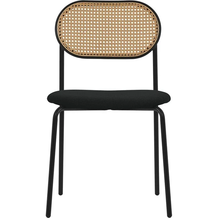 ML-DESIGN Stuhl Esszimmerstühle Rattanstuhl Polsterstühle Akzentstühle für Esszimmer (6 St), Schwarz Esstischstühle mit Rückenlehne aus Rattan 6er Set Küchenstuhl – Bild 1