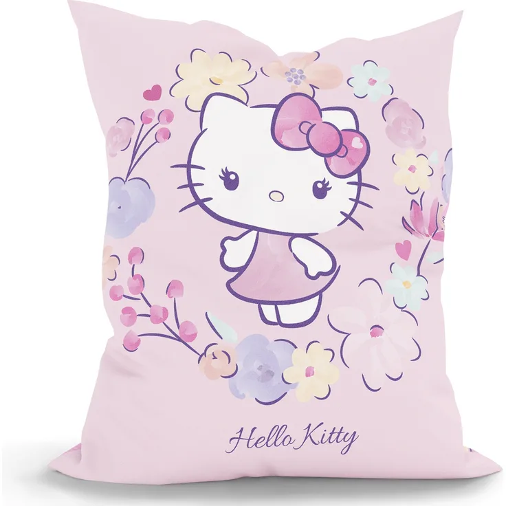 Green Bean® Kinder Sitzsack Hello Kitty 100x135cm mit 270 Liter hochwertiger EPS Perlen Füllung und waschbarem Motiv Wechsel-Bezug aus 100% Baumwoll