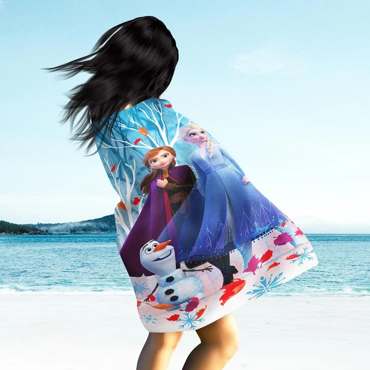 BERONAGE Strandtücher Frozen die Eiskönigin Badetuch Team 75x150 cm, 100% Baumwolle (1-St), Frottee in Velours-Qualität – Bild 5