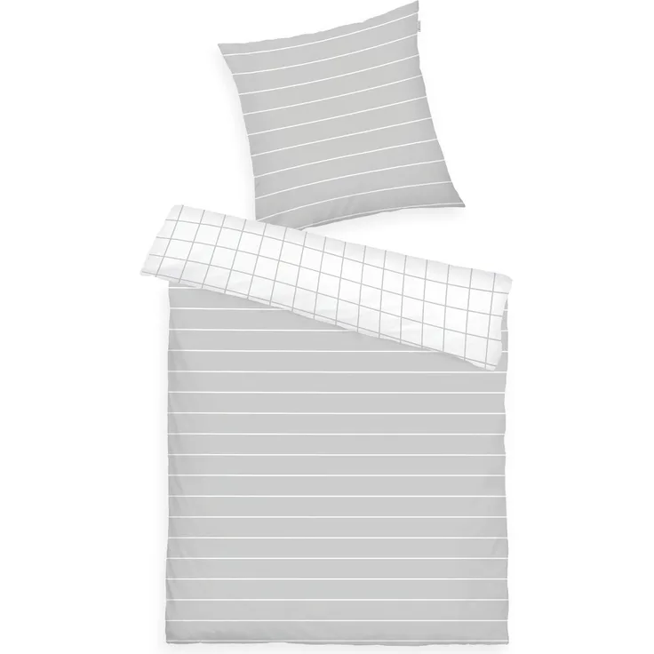 TOM TAILOR HOME Bettwäsche CHECK AND STRIPES in Gr. 135x200cm oder 155x220cm, Renforcé, 2 teilig, new bedroom, gewebtes Label