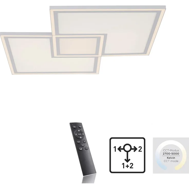 LED Deckenleuchte, Fernbedienung, dimmbar, CCT, L 67,7 cm