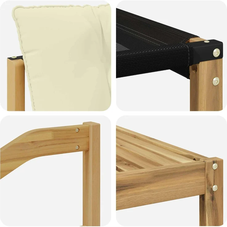 vidaXL Outdoor-Sofagarnitur 7 stk. 6-Sitzer Weiß und Creme 3389556 – Bild 8