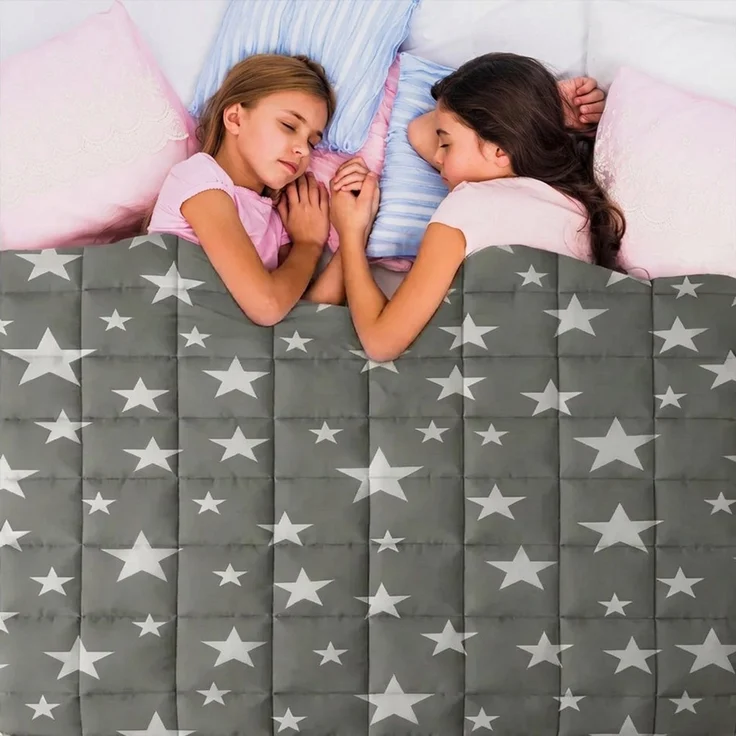Dailydream Gewichtsdecke Kinder Therapie-Bettdecke aus Baumwolle, 2,3Kg, 90x120 cm, Motiv ABC – Bild 2