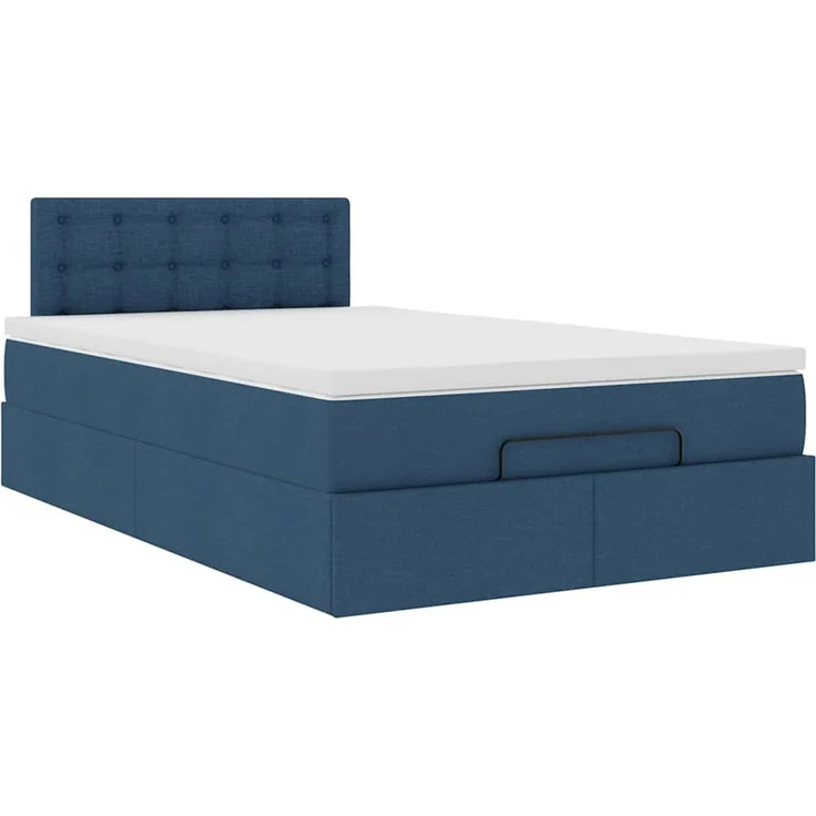 vidaXL Ottoman-Bett mit Matratze Blau 120x200 cm Stoff 3311621 – Bild 4