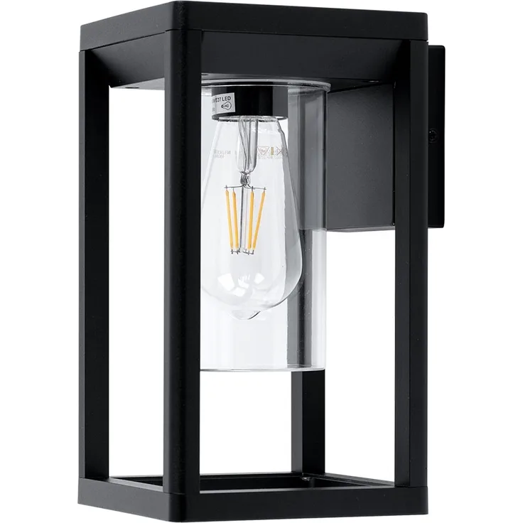 Wandleuchte, ALU, schwarz-matt, klar, H 27 cm, CANDELA