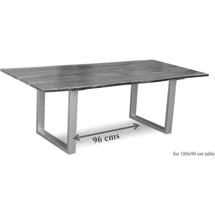 Baumtisch Akazie 180x90x76 grau Beine anthrazit glänzend FREEFORM 3 – Bild 8