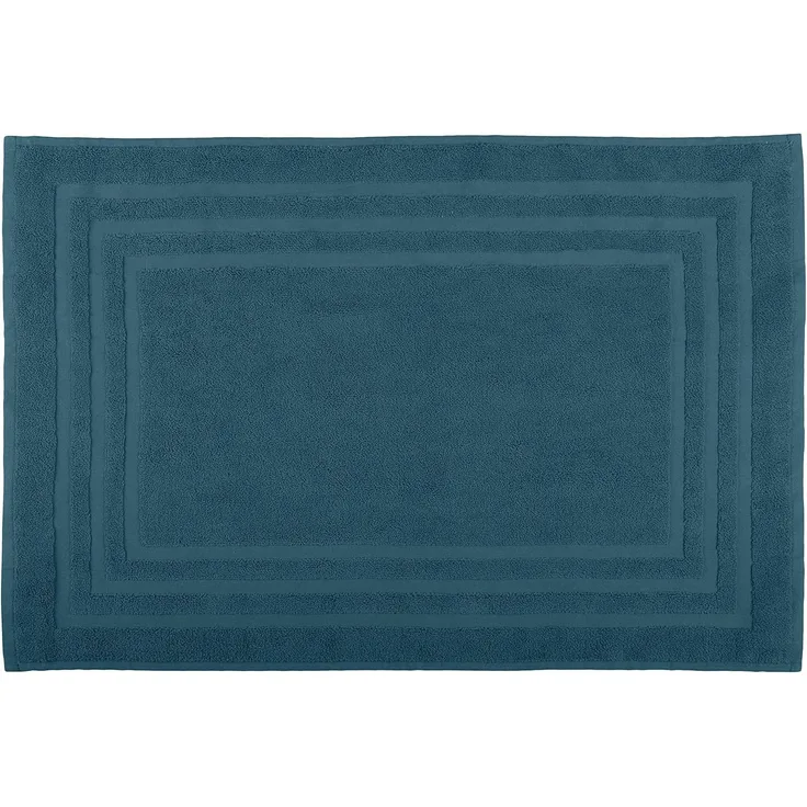 Lovely Casa - Badematte - Größe 45x70 cm - 100% Bio-Baumwolle - Petrol Farbe - Modell Lagune - Home Linen - Weich und bequem - Ideal für das Badezimmer