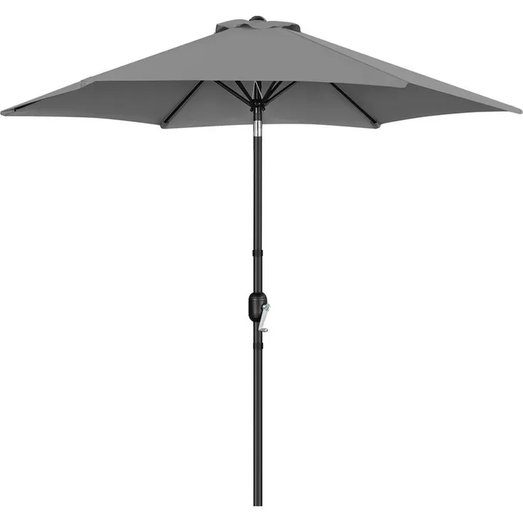 Yaheetech Sonnenschirm Φ 269 cm, Gartenschirm Terrassenschirm Sonnenschutz für Garten, Grau