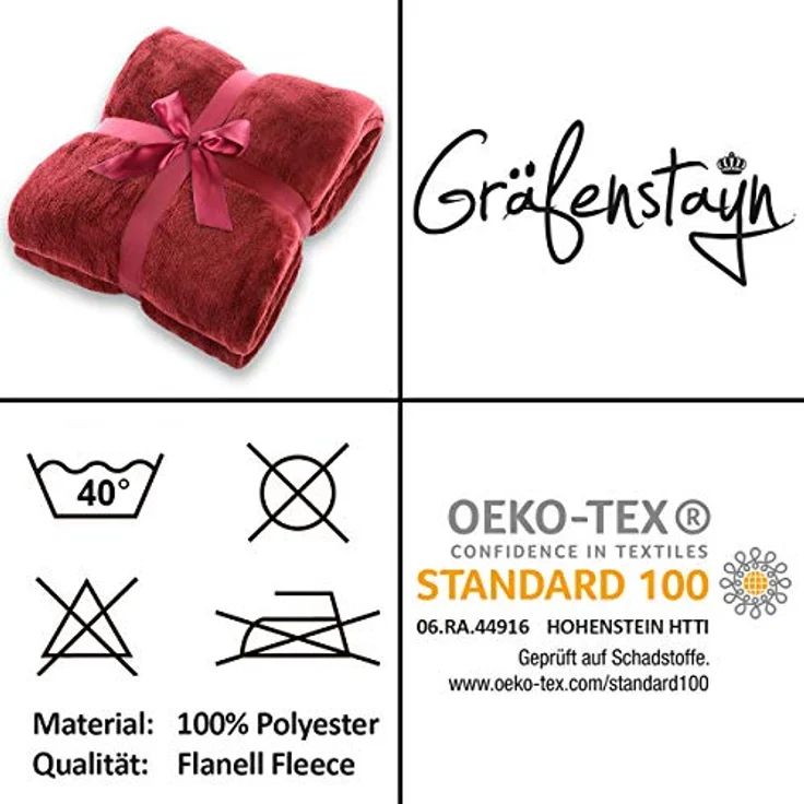 Wohndecke Kuscheldecke super weich & flauschig – warme Fleecedecke, Gräfenstayn, warme Wolldecke, Sofadecke & Tagesdecke - Überwurf Sofa, Couch – Bild 8