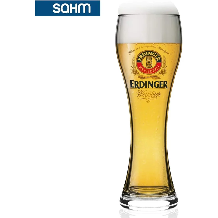 SAHM Bierglas Original ERDINGER Weizenbierglas 0,5 l Set - 6 Weizenbiergläser 0,5 l, Edles Glas – Bild 4