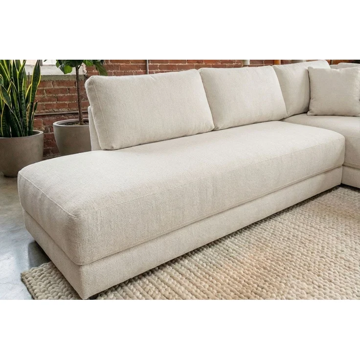 KAWOLA Schlafsofa SADIRA Ecksofa Stoff cremeweiß Recamiere links 89 x 209 x 288 cm – Bild 6