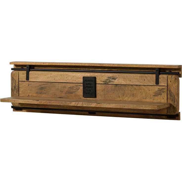 Wandregal Mango 140x25x38 natur lackiert RAILWAY #189 – Bild 1