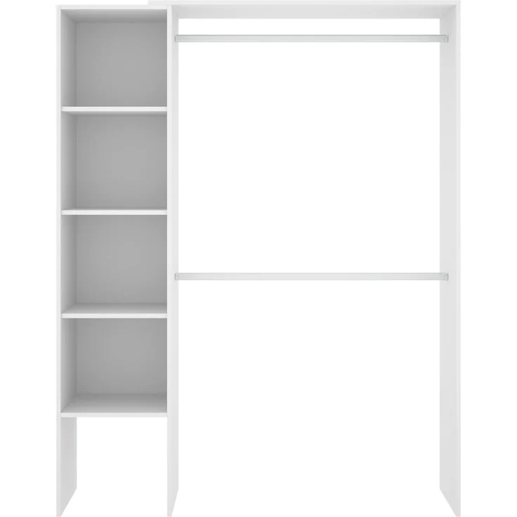 Dmora Großer Kleiderschrank Acquata, Struktur für begehbaren Kleiderschrank, offener Kleiderbügel, 140 x 40 x 187 cm, Weiß – Bild 4