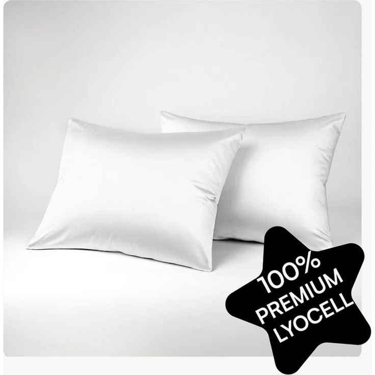 Seralino Kissenbezüge Set aus 100% Lyocell (Tencel) in Gr. 40x80, 80x80, 40x60cm, (2 Stück), besonders weich, schnelltrocknend, atmungsaktiv, aus Eukalyptusfasern – Bild 1