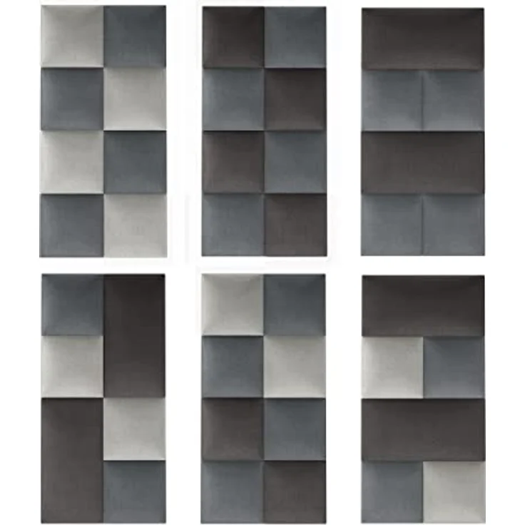 MOLLIS Polsterplatte, Quadratisches und Dekoratives Wandpaneel, Geeignet als Bettkopfteil oder Aufprallschutz, Reduziert Schall und Verbessert Akustik, aus Schaumstoff, 30x30 cm, Anthrazit – Bild 6