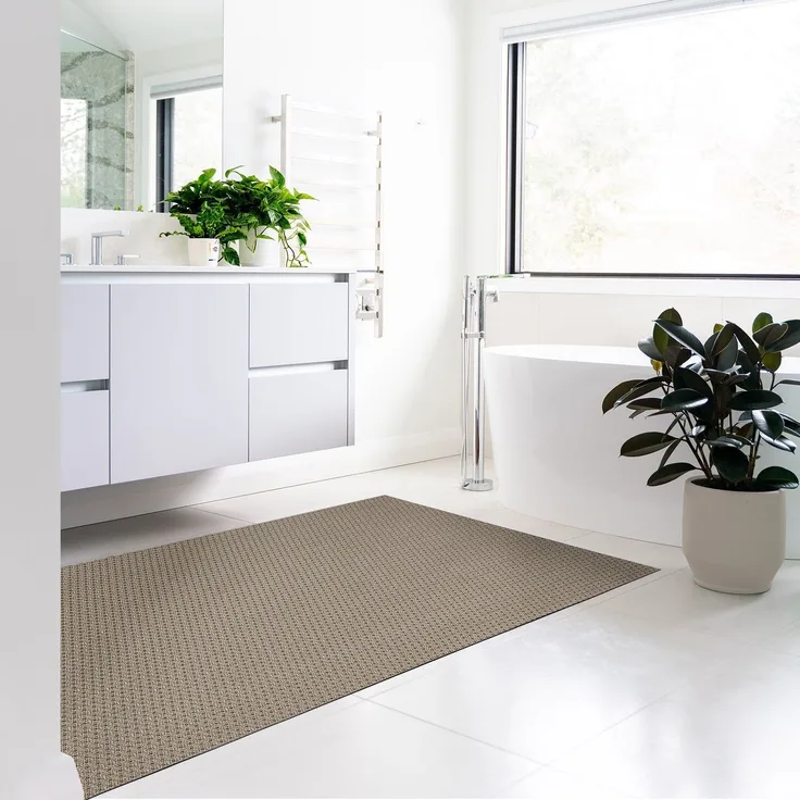 Vinyl-Badteppich | Rutschfeste & UV-beständige Badematte | Fußbodenheizung geeignet | Pavia / 60x90 cm / -