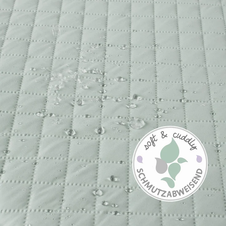 roba Laufgittereinlage 'roba Style' für Laufgitter 75 x 100 - 100 x 100 cm - Gesteppte Einlage mit Seitenpolsterung - Frosty Green – Bild 5