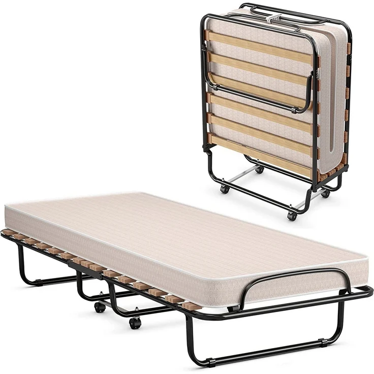 COSTWAY Gästebett mit Matratze aus Rückstellschaum, klappbares, bis 200 kg belastbar, 190 x 80 x 33 cm – Bild 5