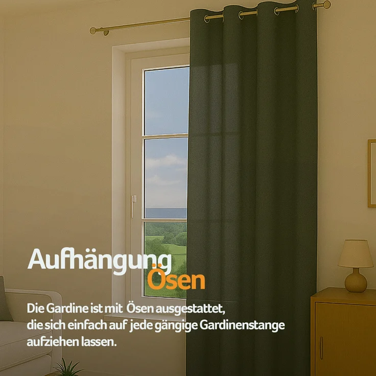 Bestlivings Blickdichte, Gardine mit Ösen, in vielen Größen und Farben Anthrazit 140x245 cm – Bild 6
