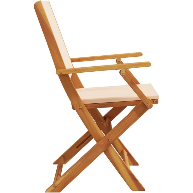 vidaXL Gartenstühle 2 Stk. Beige Massivholz Akazie & Stoff 367672 – Bild 6