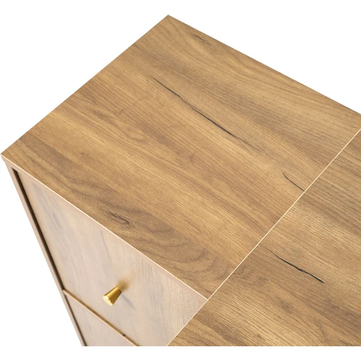 Drehbarer Schreibtisch aus MDF mit 8 Staufächern, 120x48x78 cm, Eichenoptik – Bild 7