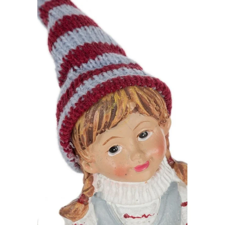 Wohnando Dekofigur Winterkinder mit Ski 2er-Set: Bezaubernde Weihnachtsdekoration – Bild 3