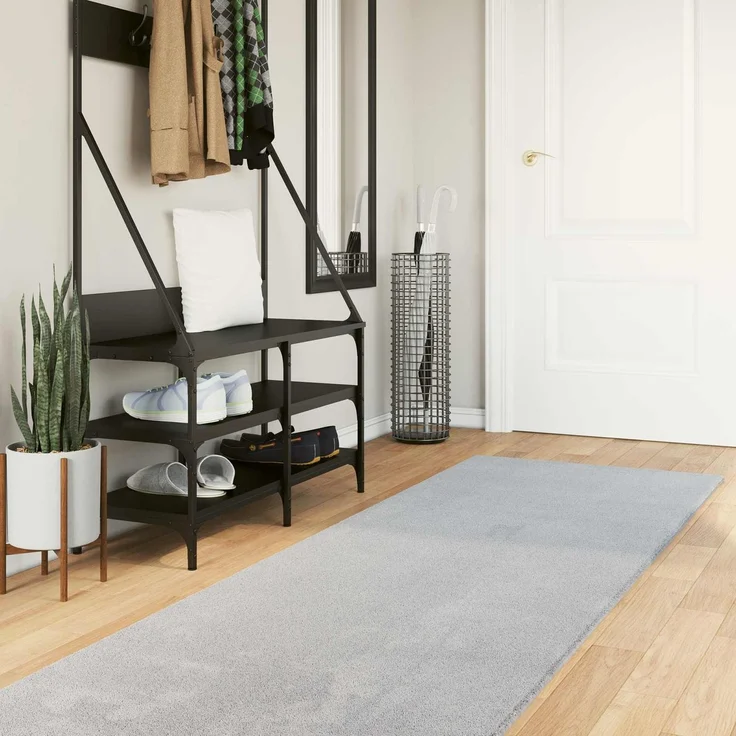 vidaXL Mittlerer Flor weicher und waschbarer Teppich HUARTE Grau 42022502 – Bild 1
