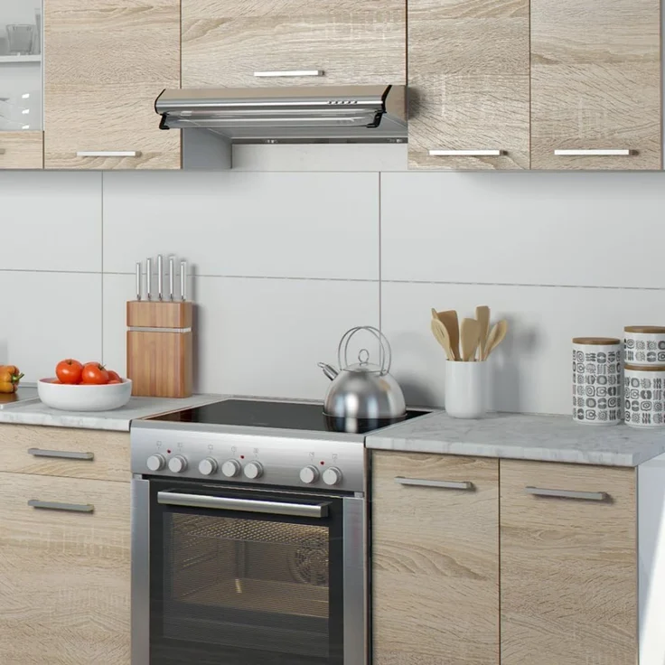 Küchenzeile R-Line Sonoma/Weiß 240 cm, AP Marmor Vicco – Bild 7