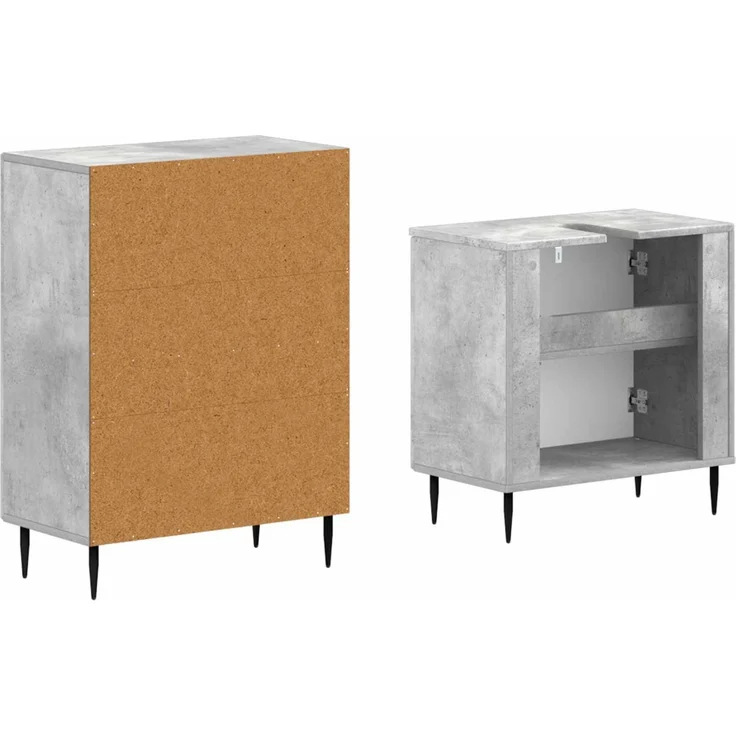 vidaXL 2-teiliges Badezimmer Schrank Set HAARLEM Betongrau 3417615 – Bild 5