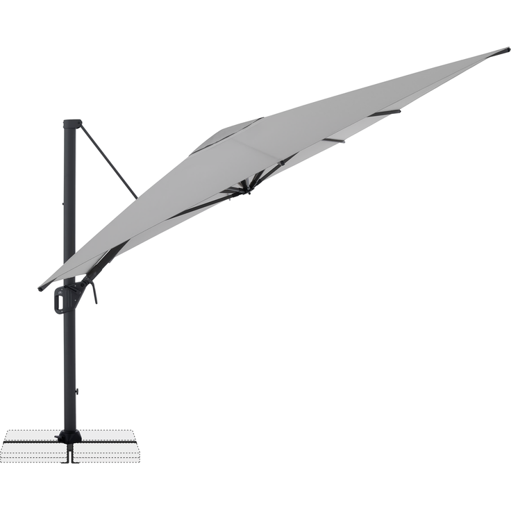 Doppler Sonnenschirm / Ampelschirm "LIFE 300 x 400 Side", hellgrau, 300 x 400 cm – Bild 4