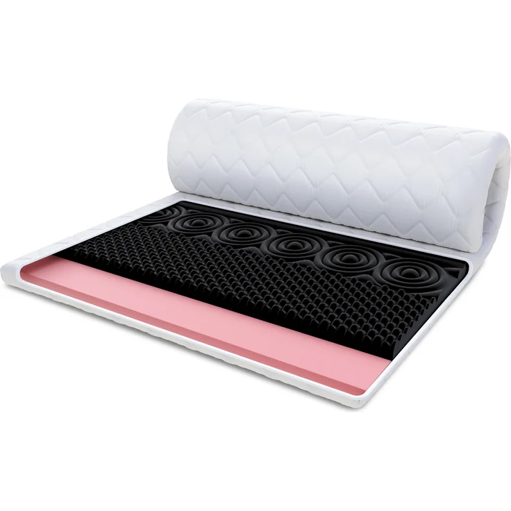 FDM Topper 90x200 cm, Matratzenauflage mit HR- und Visco-Schaum, Höhe 7 cm, H3, waschbarer Premium Bezug