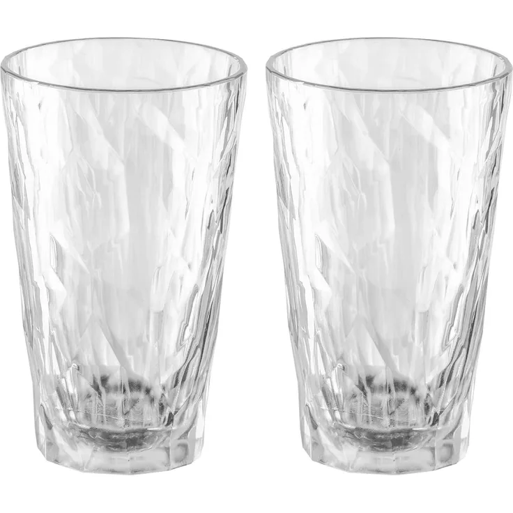 Koziol Superglas 2er-Set Club No. 6, Longdrinkglas, Becher, Kunststoff, Crystal Clear, 300 ml, 4406535