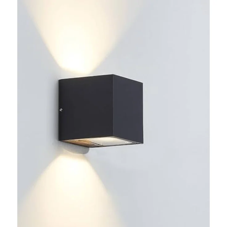 Lucande LED Wandleuchte Merjem, spritzwassergeschützt in Aluminium (2 flammig) für Außenwand, IP54, energiesparend – Bild 2