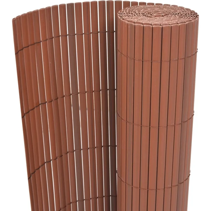 vidaXL Gartenzaun Doppelseitig PVC 90 x 500 cm Braun 43630 – Bild 1