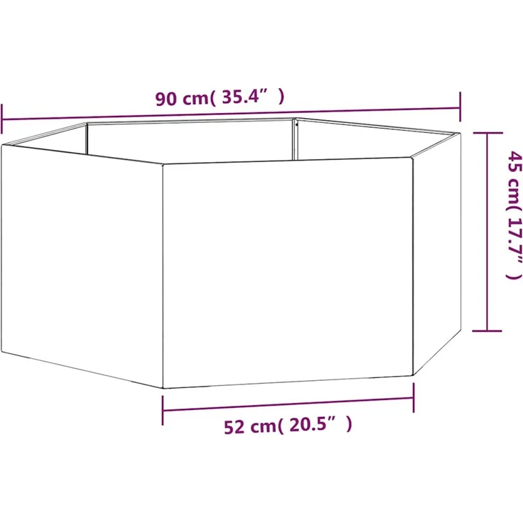 vidaXL Pflanzkübel Rostig 90x90x45 cm Cortenstahl 823676 – Bild 10